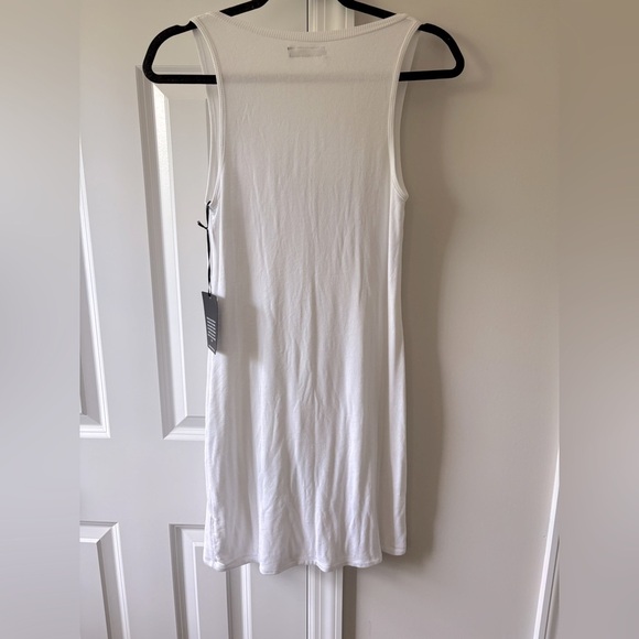 Michael Lauren Runner Tank Dress White Mini Ribbed Mini Casual M NWT $88 - Picture 8 of 11